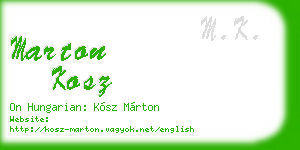 marton kosz business card